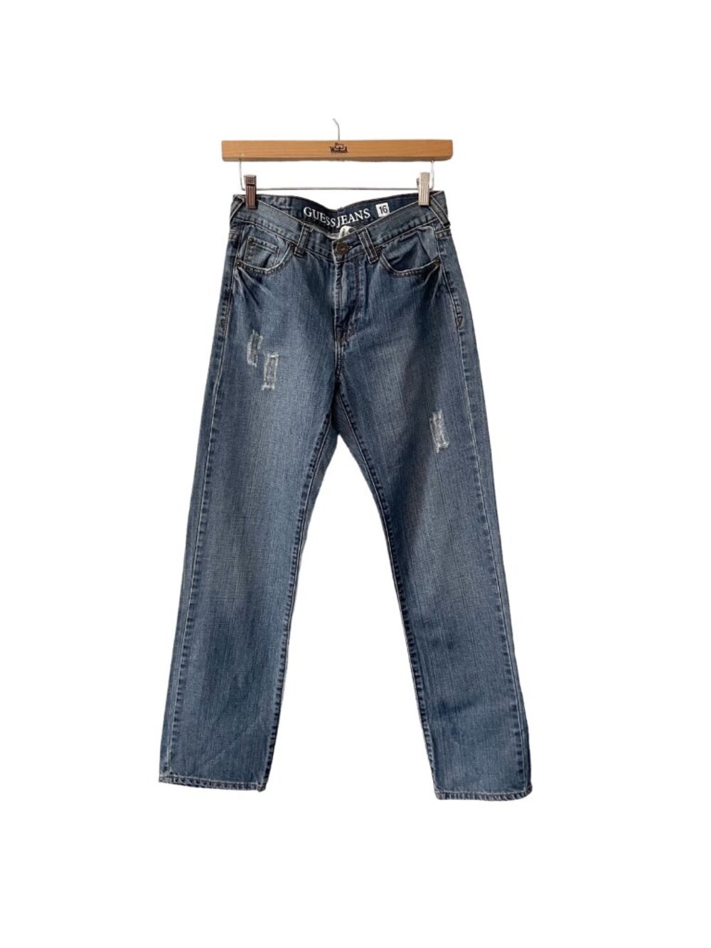 GUESS Blue Skinny Distressed Jeans Youth Boys 16 Pockets Casual Denim School